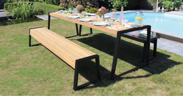 lucca tuinbank banc table jardin bois autoclave pin haut greenview 4